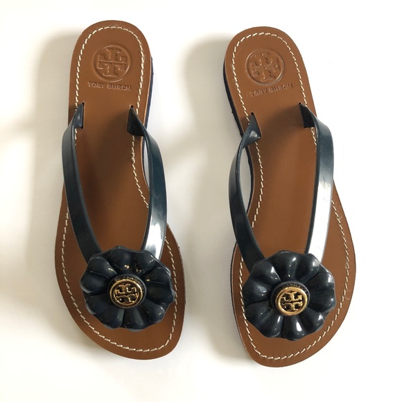 tory burch flower flip flops